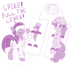Size: 1100x1015 | Tagged: safe, artist:dstears, character:gummy, character:pinkie pie, character:twilight sparkle, character:twilight sparkle (alicorn), species:alicorn, species:pony, newbie artist training grounds, experiment, pull the lever kronk!, science, the emperor's new groove, this will end in pain