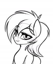 Size: 1280x1536 | Tagged: safe, artist:elzzombie, character:rainbow dash, female, monochrome, sketch, solo