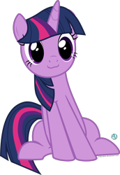 Size: 1500x2182 | Tagged: safe, artist:arifproject, character:twilight sparkle, species:pony, :3, cute, female, mare, simple background, sitting, sitting catface meme, solo, transparent background, twiabetes, twilight cat, vector