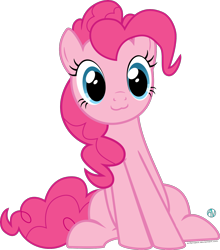 Size: 1500x1701 | Tagged: safe, artist:arifproject, character:pinkie pie, species:pony, episode:testing testing 1-2-3, g4, my little pony: friendship is magic, :3, catface, cute, diapinkes, female, simple background, sitting, sitting catface meme, solo, transparent background, vector