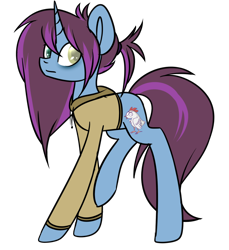 Size: 1024x1118 | Tagged: safe, artist:despotshy, oc, oc only, species:pony, species:unicorn, clothing, heterochromia, hoodie, simple background, solo, transparent background