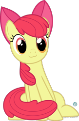 Size: 1400x2164 | Tagged: safe, artist:arifproject, character:apple bloom, species:pony, :3, adorabloom, cute, female, older, older apple bloom, simple background, sitting, sitting catface meme, solo, transparent background, vector