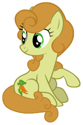 Size: 7000x10600 | Tagged: safe, artist:tardifice, character:carrot top, character:golden harvest, episode:applejack's day off, absurd resolution, female, photoshop, simple background, sitting, smiling, solo, transparent background, vector