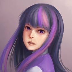 Size: 750x750 | Tagged: safe, artist:ninjaham, character:twilight sparkle, species:human, bust, female, humanized, solo