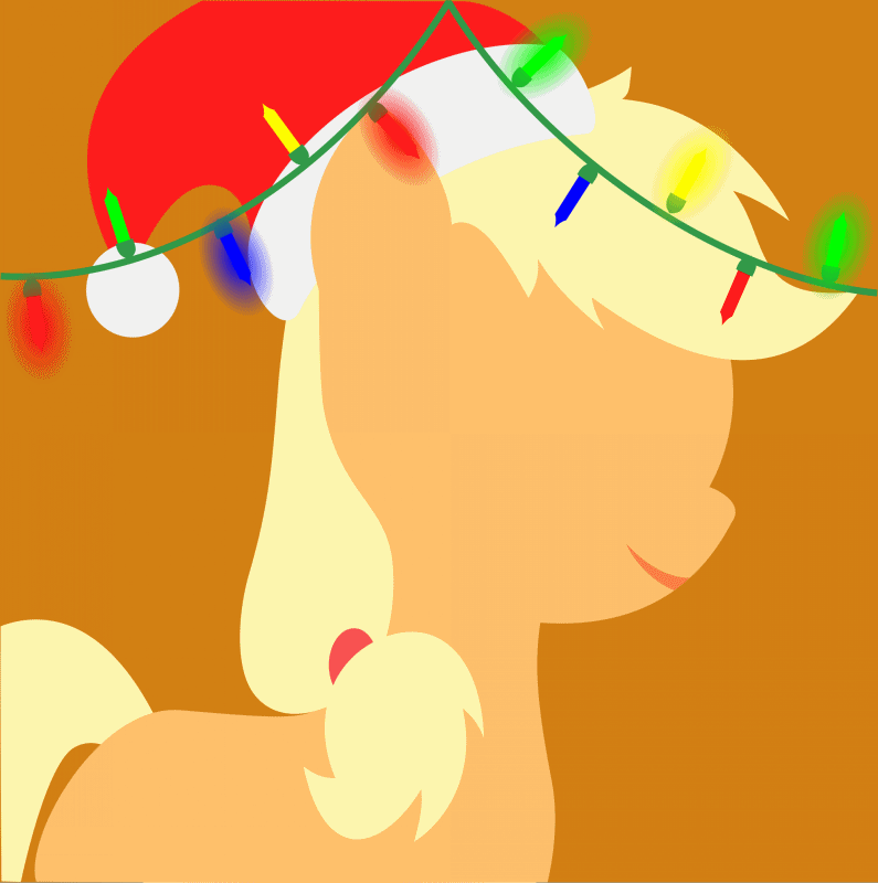 Size: 795x800 | Tagged: safe, artist:arifproject, edit, part of a set, character:applejack, species:earth pony, species:pony, animated, arif's christmas pones, beautiful, christmas lights, clothing, cute, derpibooru background pony icon, female, garland, gif, happy, hat, lights, lineless, mare, minimalist, orange background, santa hat, simple background, smiling, solo