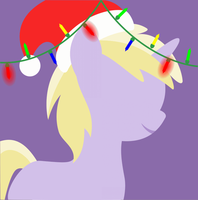Size: 795x800 | Tagged: safe, artist:arifproject, edit, part of a set, character:dinky hooves, species:pony, species:unicorn, animated, arif's christmas pones, beautiful, blank flank, christmas lights, clothing, cute, derpibooru background pony icon, dinkabetes, female, filly, foal, garland, gif, happy, hat, horn, lights, lineless, minimalist, purple background, santa hat, simple background, smiling, solo