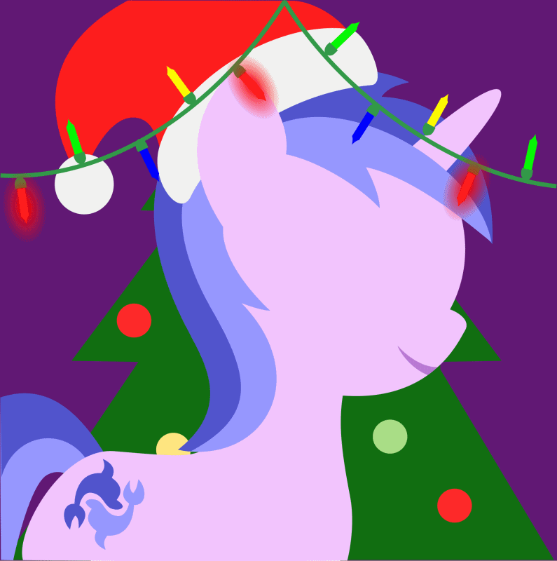 Size: 795x800 | Tagged: safe, artist:arifproject, edit, part of a set, character:sea swirl, species:pony, species:unicorn, animated, arif's christmas pones, beautiful, christmas, christmas lights, christmas tree, clothing, cute, dark background, derpibooru background pony icon, female, garland, gif, happy, hat, holiday, horn, lights, lineless, mare, minimalist, purple background, santa hat, seadorable, simple background, smiling, solo, tree