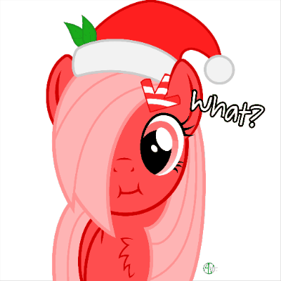 Size: 400x400 | Tagged: safe, artist:arifproject, edit, oc, oc only, oc:downvote, species:earth pony, species:pony, derpibooru, derpibooru ponified, :i, animated, arif's christmas pones, arif's scrunchy pone, chest fluff, clothing, cute, female, gif, hat, looking at you, mare, meta, ponified, santa hat, simple background, solo, white background