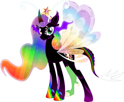 Size: 3647x3000 | Tagged: safe, artist:theshadowstone, oc, oc only, oc:princess changeling rainbow magic pants, big crown thingy, crown, donut steel, hybrid, intentionally bad, jewelry, regalia, simple background, transparent background