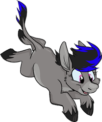 Size: 557x670 | Tagged: safe, artist:spainfischer, oc, oc only, oc:tara, species:donkey, bucking, colored hooves, cute, donkey oc, grin, simple background, smiling, solo, transparent background, unshorn fetlocks, windswept mane