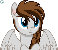 Size: 2600x2238 | Tagged: safe, artist:arifproject, oc, oc only, oc:spectrum blaze, species:pegasus, species:pony, blue eyes, brown hair, simple background, solo, transparent background, vector, wings