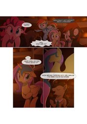 Size: 3541x5016 | Tagged: safe, artist:gashiboka, character:applejack, character:doctor whooves, character:fluttershy, character:pinkie pie, character:princess gold lily, character:rainbow dash, character:rarity, character:time turner, oc, oc:firestorm, species:alicorn, species:earth pony, species:pegasus, species:pony, species:unicorn, comic:recall the time of no return, absurd resolution, comic, grimdark series