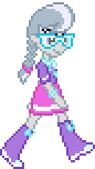 Size: 86x152 | Tagged: safe, artist:botchan-mlp, character:silver spoon, desktop ponies, my little pony:equestria girls, animated, cute, female, gif, glasses, pixel art, silverbetes, simple background, solo, sprite, teenager, transparent background, walking