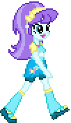 Size: 102x176 | Tagged: safe, artist:botchan-mlp, character:aqua blossom, desktop ponies, my little pony:equestria girls, animated, boots, female, flower, gif, high heel boots, pixel art, simple background, solo, sprite, transparent background, walking