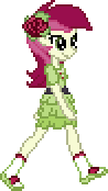 Size: 98x174 | Tagged: safe, artist:botchan-mlp, character:roseluck, desktop ponies, my little pony:equestria girls, animated, cute, cuteluck, female, flower, flower in hair, gif, pixel art, simple background, solo, sprite, transparent background, walking