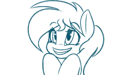 Size: 1000x600 | Tagged: safe, artist:elzzombie, character:rainbow dash, species:pony, adorable face, cute, female, grin, monochrome, smiling, solo