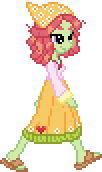 Size: 102x172 | Tagged: safe, artist:botchan-mlp, character:tree hugger, desktop ponies, my little pony:equestria girls, animated, cute, equestria girls-ified, feet, female, gif, huggerbetes, pixel art, simple background, solo, sprite, transparent background, walking