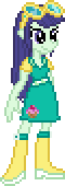 Size: 60x170 | Tagged: safe, artist:botchan-mlp, character:blueberry cake, desktop ponies, my little pony:equestria girls, animated, background human, blinking, blueberry cake, boots, cupcake, female, food, gif, glasses, high heel boots, pixel art, simple background, solo, sprite, transparent background