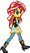 Size: 100x176 | Tagged: safe, artist:botchan-mlp, character:sunset shimmer, desktop ponies, my little pony:equestria girls, animated, female, gif, pixel art, simple background, solo, sprite, transparent background, walking