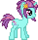 Size: 78x82 | Tagged: safe, artist:botchan-mlp, character:sunny flare, species:pony, species:unicorn, desktop ponies, my little pony:equestria girls, adoraflare, animated, blinking, cute, equestria girls ponified, female, gif, mare, pixel art, ponified, simple background, solo, sprite, standing, transparent background
