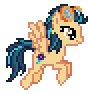 Size: 88x94 | Tagged: safe, artist:botchan-mlp, character:indigo zap, species:pegasus, species:pony, desktop ponies, my little pony:equestria girls, animated, cute, equestria girls ponified, female, flying, gif, goggles, mare, pixel art, ponified, simple background, solo, sprite, transparent background, zapabetes