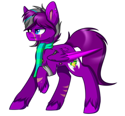 Size: 1549x1440 | Tagged: safe, artist:despotshy, oc, oc only, oc:midnight auralipse, species:pegasus, species:pony, clothing, male, raised hoof, scarf, simple background, solo, stallion, transparent background