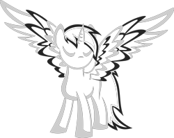 Size: 5017x4000 | Tagged: safe, artist:up1ter, oc, oc only, oc:dark tempest, absurd resolution, commission, lineart, simple background, solo, spread wings, transparent background, wings, ych result