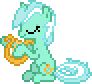 Size: 92x84 | Tagged: safe, artist:botchan-mlp, character:lyra heartstrings, species:pony, species:unicorn, desktop ponies, animated, cute, dexterous hooves, eyes closed, female, gif, lyrabetes, lyre, musical instrument, pixel art, playing, simple background, sitting, smiling, solo, sprite, strumming, transparent background