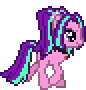 Size: 86x90 | Tagged: safe, artist:botchan-mlp, character:aria blaze, species:earth pony, species:pony, my little pony:equestria girls, animated, ariabetes, cute, equestria girls ponified, female, gif, mare, pixel art, ponified, simple background, solo, transparent background, trotting, walking