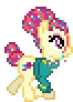 Size: 66x92 | Tagged: safe, artist:botchan-mlp, character:torch song, species:earth pony, species:pony, animated, female, gif, hair bun, mare, pixel art, simple background, solo, transparent background, trotting, walking