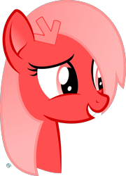 Size: 1800x2506 | Tagged: safe, artist:arifproject, oc, oc only, oc:downvote, species:pony, derpibooru, derpibooru ponified, bust, grin, hairclip, meta, ponified, simple background, smiling, solo, transparent background, vector