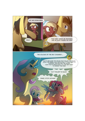 Size: 3541x5016 | Tagged: safe, artist:gashiboka, character:doctor whooves, character:fluttershy, character:pinkie pie, character:princess gold lily, character:rainbow dash, character:roseluck, character:time turner, oc, oc:neostrike, species:alicorn, species:earth pony, species:pegasus, species:pony, comic:recall the time of no return, absurd resolution, comic, dialogue, grimdark series