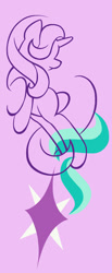 Size: 800x1933 | Tagged: safe, artist:flutterluv, part of a set, character:starlight glimmer, species:pony, species:unicorn, cutie mark background, female, lineart, minimalist, modern art, purple background, simple background, solo