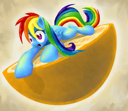 Size: 1000x872 | Tagged: safe, artist:gsphere, character:rainbow dash, species:pegasus, species:pony, female, mare, orange, prone, solo