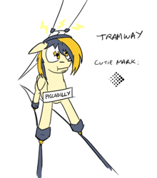 Size: 500x569 | Tagged: source needed, useless source url, safe, artist:captainhoers, oc, oc only, oc:tramway, species:pony, simple background, solo, tram, white background