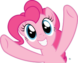 Size: 3000x2428 | Tagged: safe, artist:arifproject, character:pinkie pie, species:pony, episode:honest apple, g4, my little pony: friendship is magic, female, grin, simple background, smiling, solo, transparent background, vector