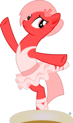 Size: 1700x2859 | Tagged: safe, artist:arifproject, oc, oc only, oc:downvote, species:earth pony, species:pony, derpibooru, derpibooru ponified, episode:a royal problem, g4, my little pony: friendship is magic, ballerina, cute, female, mare, meta, ponified, simple background, smiling, solo, standing, standing on one leg, transparent background