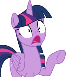 Size: 4123x4839 | Tagged: safe, artist:illumnious, character:twilight sparkle, character:twilight sparkle (alicorn), species:alicorn, species:pony, episode:a royal problem, g4, my little pony: friendship is magic, absurd resolution, female, jaw drop, mare, open mouth, shocked, simple background, solo, spread wings, transparent background, vector, wings