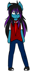 Size: 1440x3000 | Tagged: safe, artist:despotshy, oc, oc only, oc:despy, species:anthro, species:earth pony, species:pony, clothing, female, mare, pants, simple background, solo, transparent background