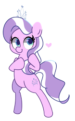 Size: 1000x1600 | Tagged: safe, artist:turtlefarminguy, character:diamond tiara, species:earth pony, species:pony, bipedal, colored pupils, female, filly, heart, simple background, smiling, solo, transparent background