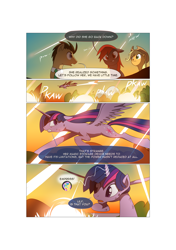 Size: 3541x5016 | Tagged: safe, artist:gashiboka, character:applejack, character:doctor whooves, character:princess gold lily, character:time turner, character:twilight sparkle, character:twilight sparkle (alicorn), oc, oc:firestorm, species:alicorn, species:earth pony, species:pegasus, species:pony, comic:recall the time of no return, absurd resolution, comic, grimdark series, pointy ponies