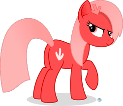 Size: 2199x1899 | Tagged: safe, artist:arifproject, oc, oc only, oc:downvote, species:pony, derpibooru, derpibooru ponified, gradient hair, meta, ponified, raised hoof, rear view, simple background, solo, transparent background, vector