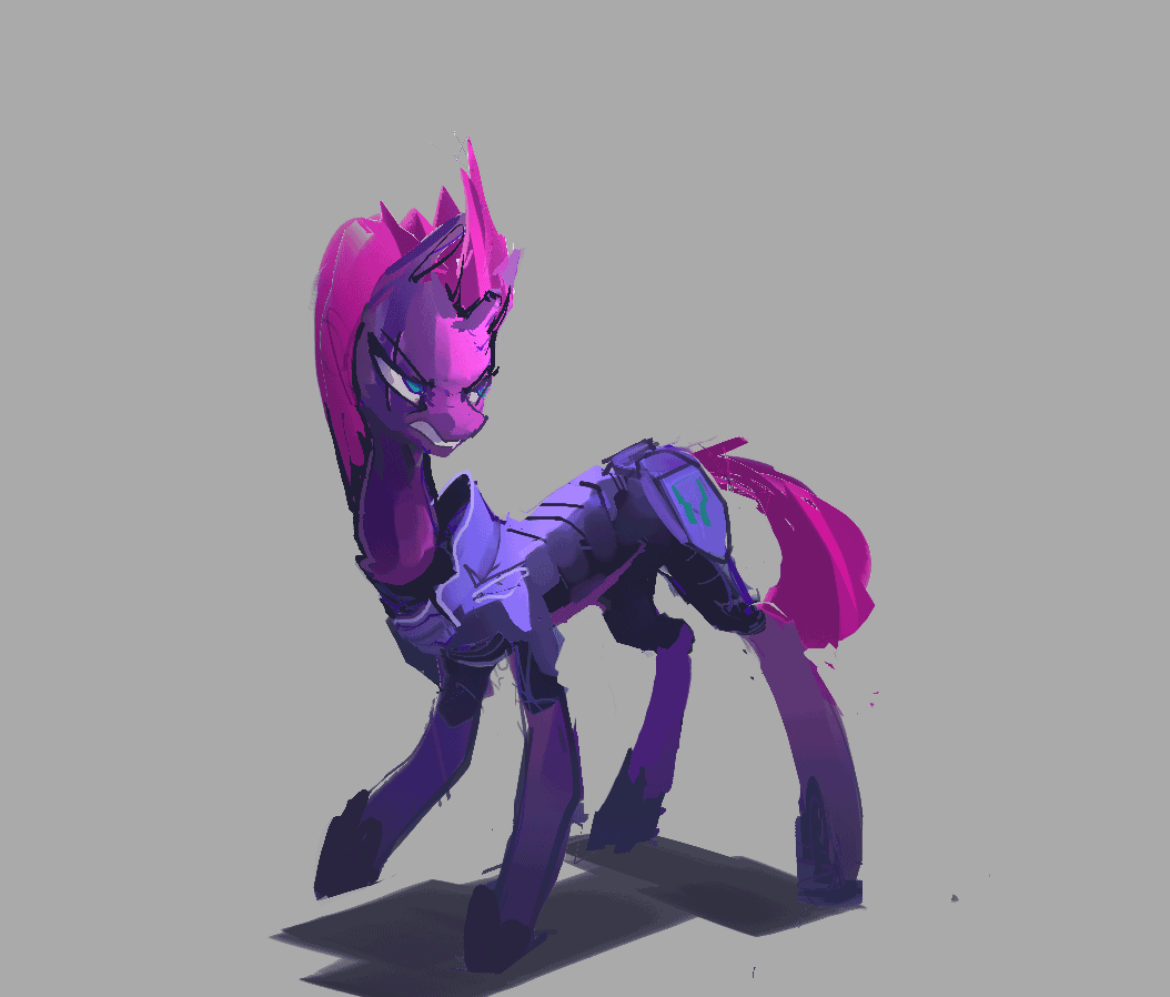 Size: 1054x898 | Tagged: safe, artist:alumx, character:tempest shadow, species:pony, species:unicorn, my little pony: the movie (2017), animated, broken horn, butt shake, female, gif, gritted teeth, plot, shake it baby, simple background, solo, twerking