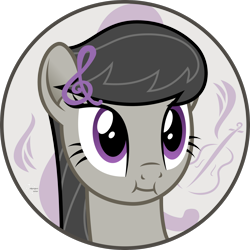 Size: 2200x2200 | Tagged: safe, artist:arifproject, character:octavia melody, species:earth pony, species:pony, :i, arif's circle vector, bust, circle, female, mare, portrait, simple background, smiling, solo, transparent background, vector