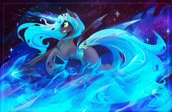 Size: 3200x2100 | Tagged: safe, artist:koveliana, character:queen chrysalis, species:changeling, changeling queen, female, solo
