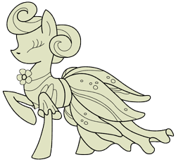 Size: 7600x7000 | Tagged: safe, artist:tardifice, species:earth pony, species:pony, episode:forever filly, g4, my little pony: friendship is magic, absurd resolution, clothing, dress, eyes closed, female, mare, morning sunshine tulip frock, raised hoof, simple background, sketch, transparent background, vector