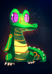Size: 700x990 | Tagged: safe, artist:bakki, character:gummy, alligator, male, pet, robot, solo
