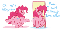 Size: 2305x1111 | Tagged: safe, artist:graphenescloset, character:pinkie pie, species:earth pony, species:pony, belly, female, hyper, hyper pregnancy, mare, plot, preggy pie, pregnant, solo