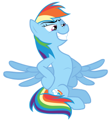 Size: 7000x7700 | Tagged: safe, artist:tardifice, character:rainbow dash, species:pony, episode:campfire tales, g4, my little pony: friendship is magic, absurd resolution, female, grin, puffed chest, simple background, sitting, smiling, solo, spread wings, transparent background, vector, wings