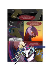 Size: 3541x5016 | Tagged: safe, artist:gashiboka, character:princess gold lily, character:roseluck, character:twilight sparkle, oc, oc:brotonia, species:pony, comic:recall the time of no return, my little pony:equestria girls, comic, grimdark series